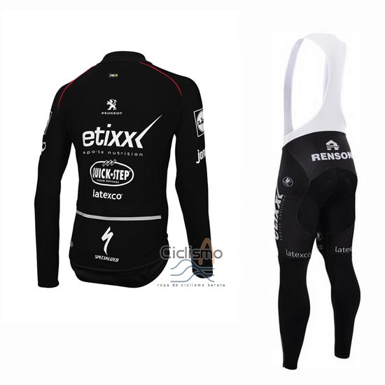Etixx Quick Step Ropa Ciclismo Culotte Largo 2015 Mangas Largas Ettix Quick Step Negro y Blanco